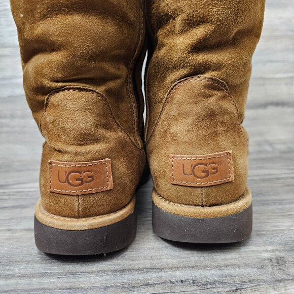 UGG Australia Women's Abree II Tall Suede Shearling Bruno Brown Boots - Picture 6 of 10